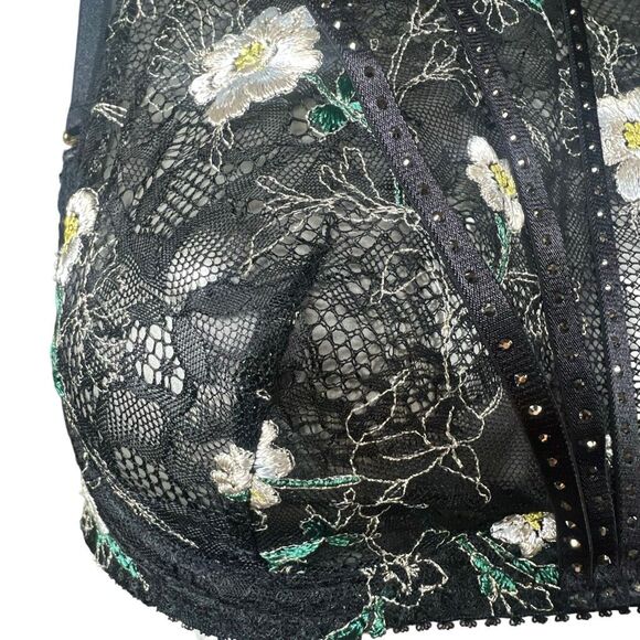 NWT Agent Provocateur Athena High Neck Lace Bra Top Black Multi Size 3 - Picture 4 of 16